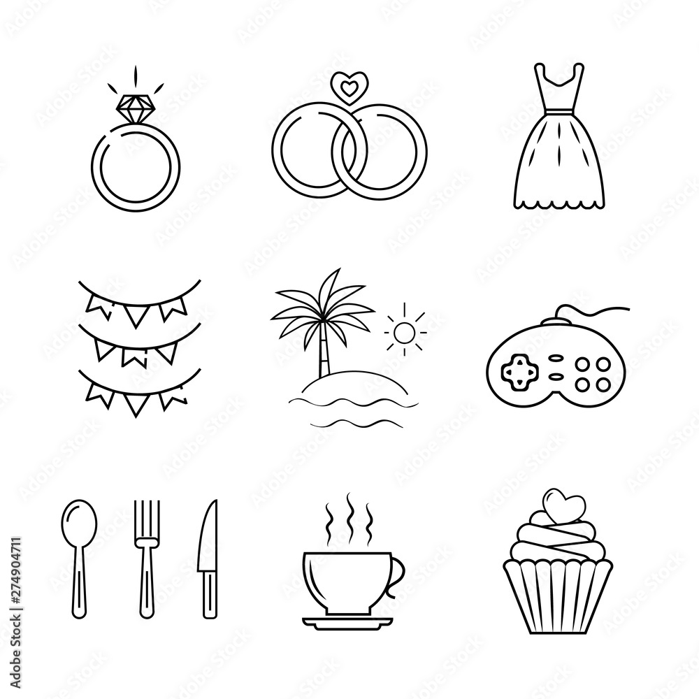 instagram highlights covers icons on white background Stock Vector | Adobe  Stock