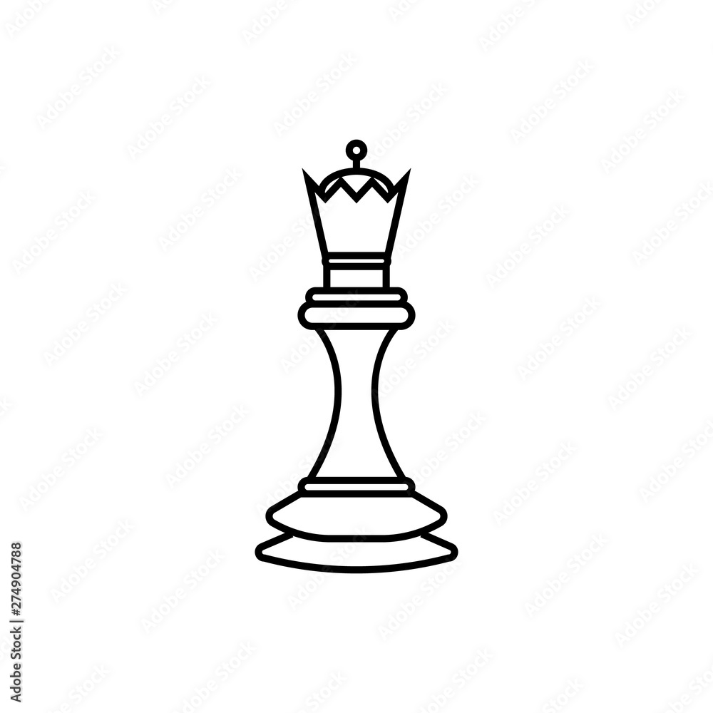 White chess queen vector icon White chess queen vector icon