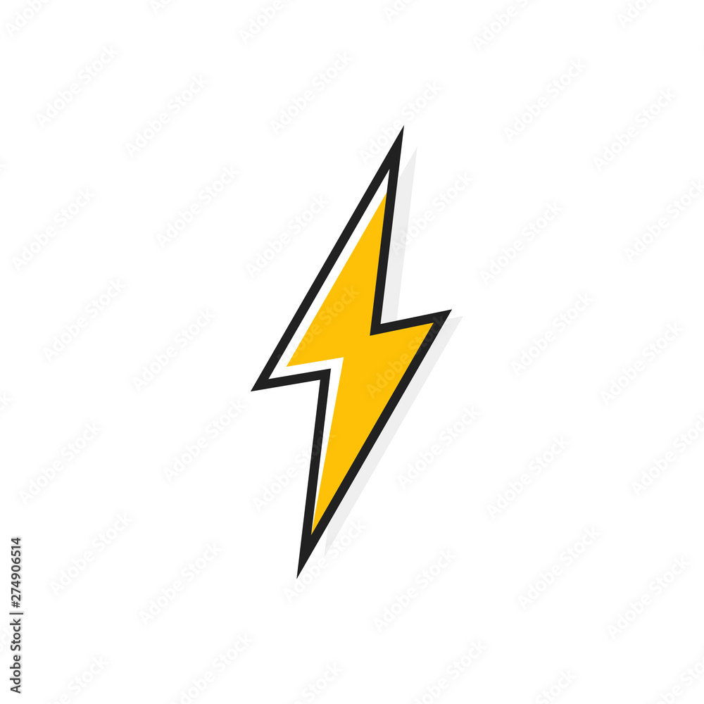Electric lightning bolt logo for your needs. Thunder icon. Modern flat style vector illustration Electric lightning bolt logo for your needs. Thunder icon. Modern flat style vector illustration