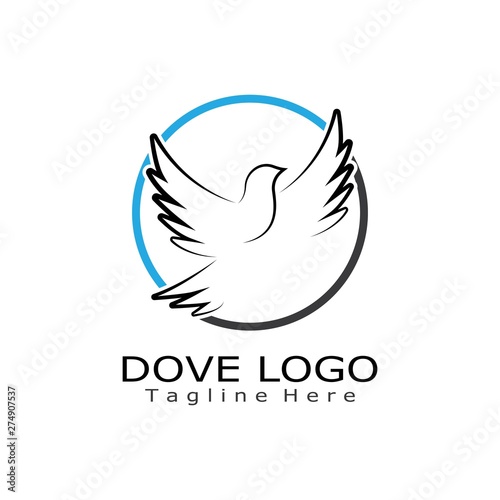 Bird wing Dove Logo Template vector illustration