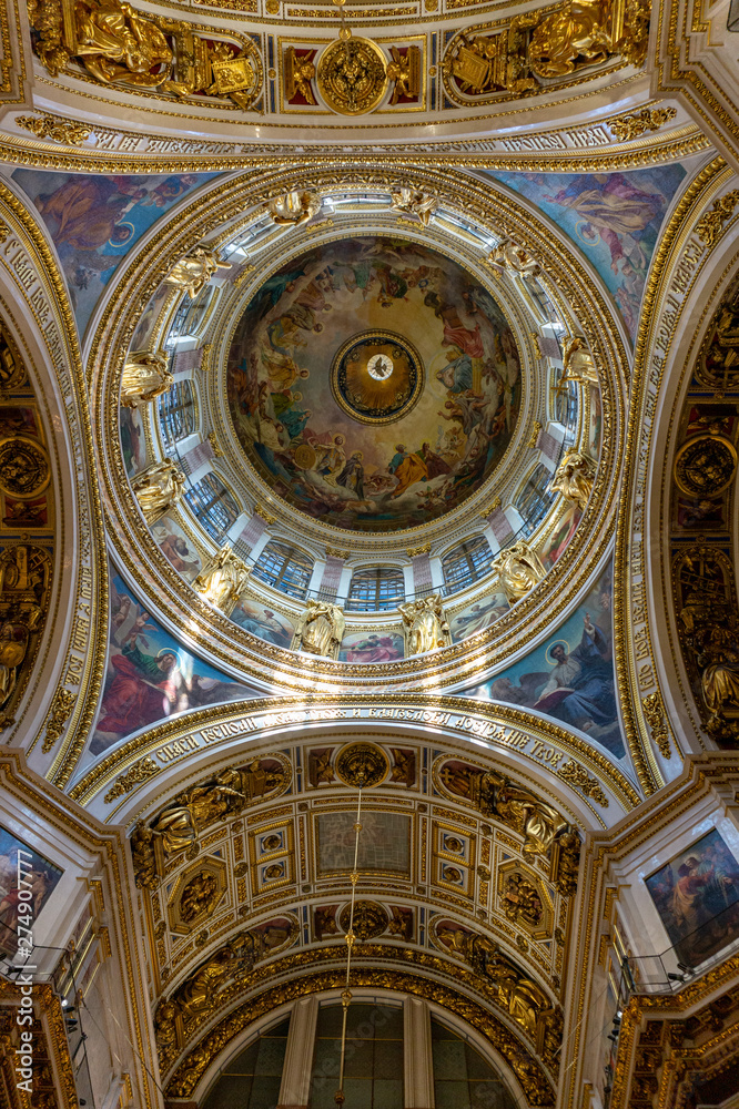 Saint Isaac's Cathedral dome interior, St. Petersburg, Russia