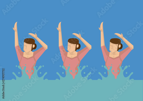 Synchronized Swimming Vector Illustration