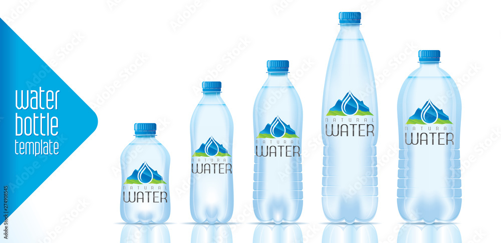 Water bottle template and ready label design Water bottle template and ready label design