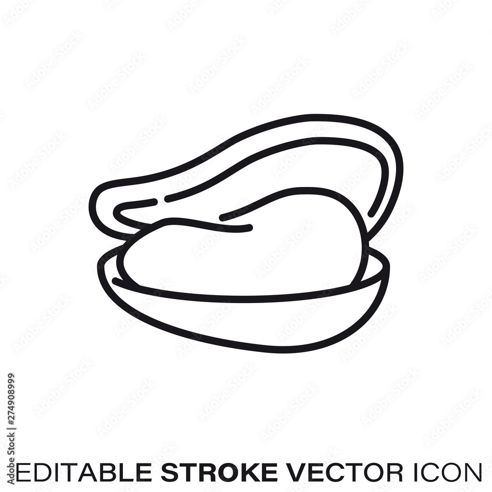 Mussel vector line icon Mussel vector line icon