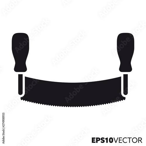 Two-man saw vector glyph icon