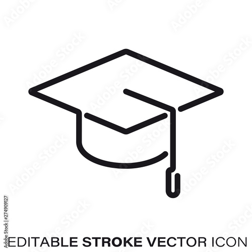 Mortarboard vector line icon
