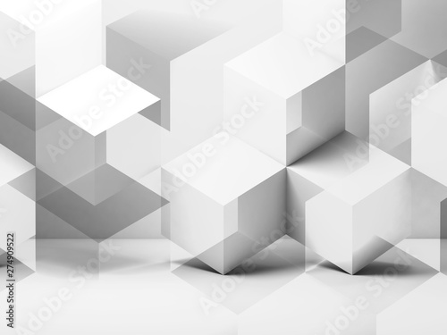 Fototapeta Naklejka Na Ścianę i Meble -  White cubes pattern. 3d rendering