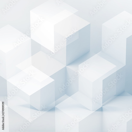 3 d white cubes pattern