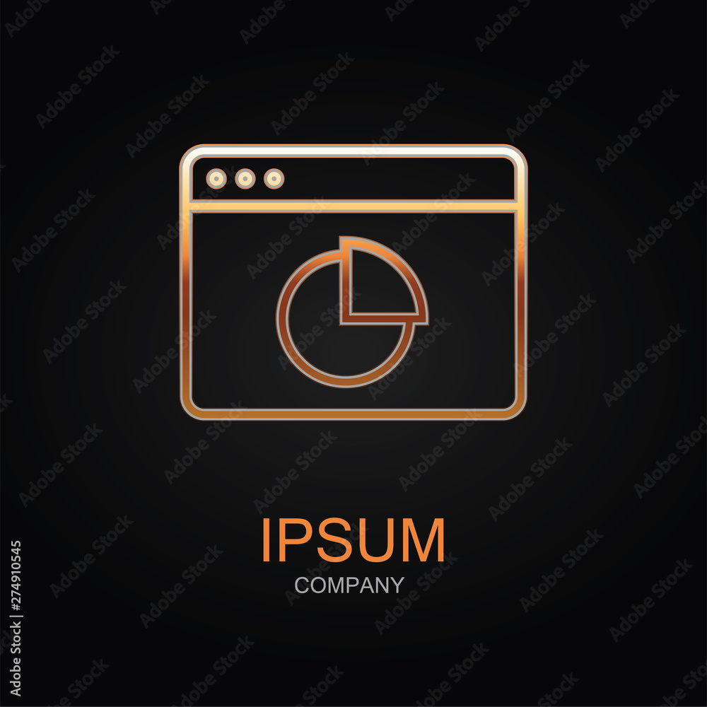 Data analysis vector icon. Design logo element. Isolated on black background. Data analysis vector icon. Design logo element. Isolated on black background.