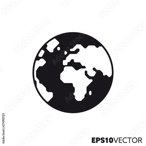 Planet earth vector glyph icon