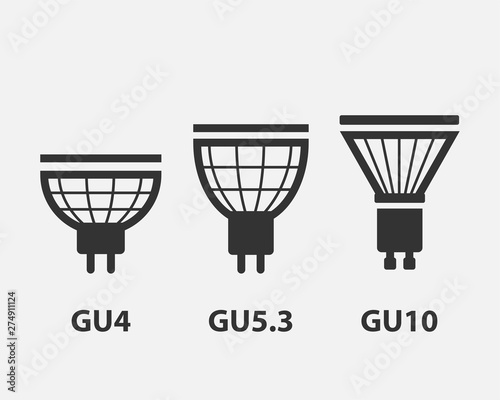 Light bulb icon vector. Llightbulb idea logo concept. Set lamps electricity icons web design element. Led lights isolated silhouette.