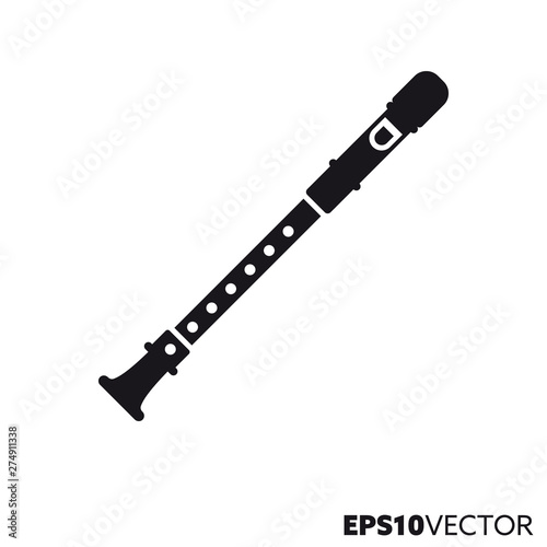Recorder flute vector icon
