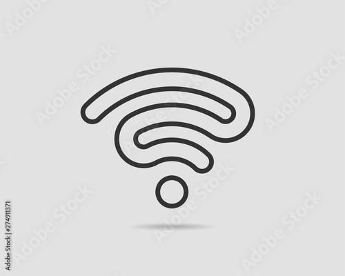Free wi fi icon. Connection zone wifi vector symbol. Radio waves signal.
