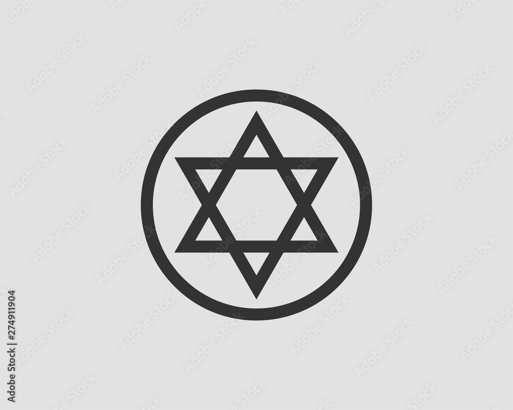 Jewish Star of David icon. Vector six pointed stars symbol. Jewish Star of David icon. Vector six pointed stars symbol.