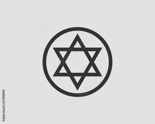 Jewish Star of David icon. Vector six pointed stars symbol.