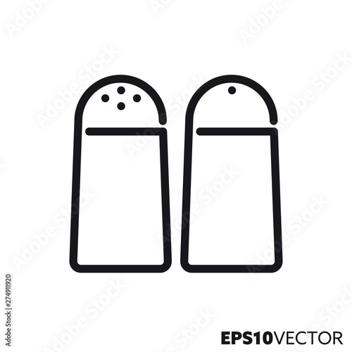 salt and pepper shakers vector line icon