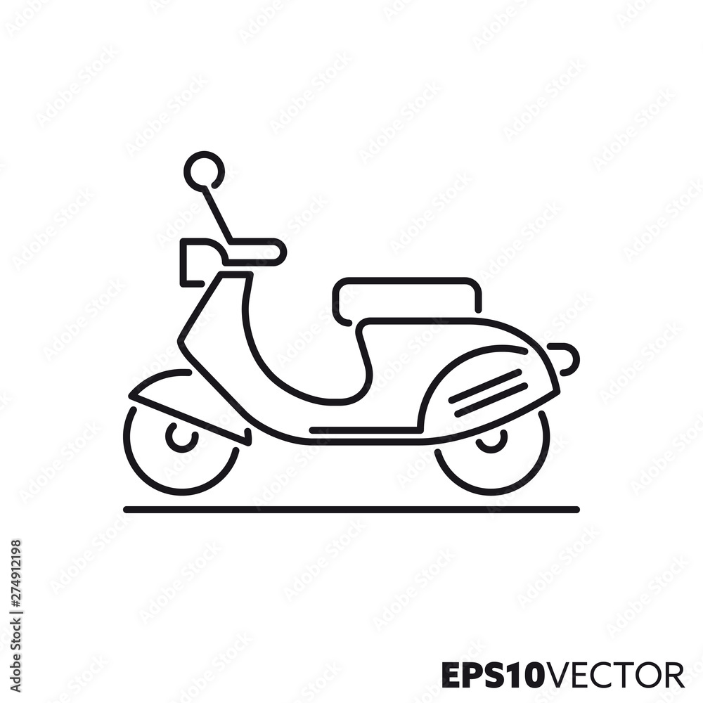 Motor scooter vector line icon Motor scooter vector line icon