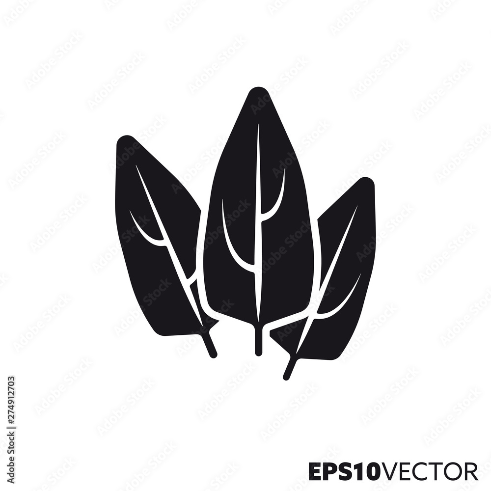 Spinach leaves vegetable vector glyph icon