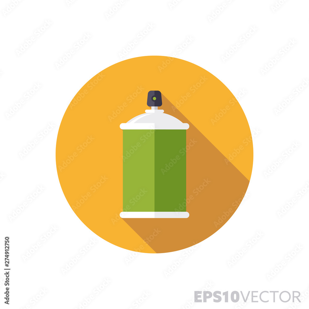Spray paint can flat design long shadow color vector icon Spray paint can flat design long shadow color vector icon
