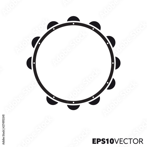 Fototapeta Tambourine vector glyph icon