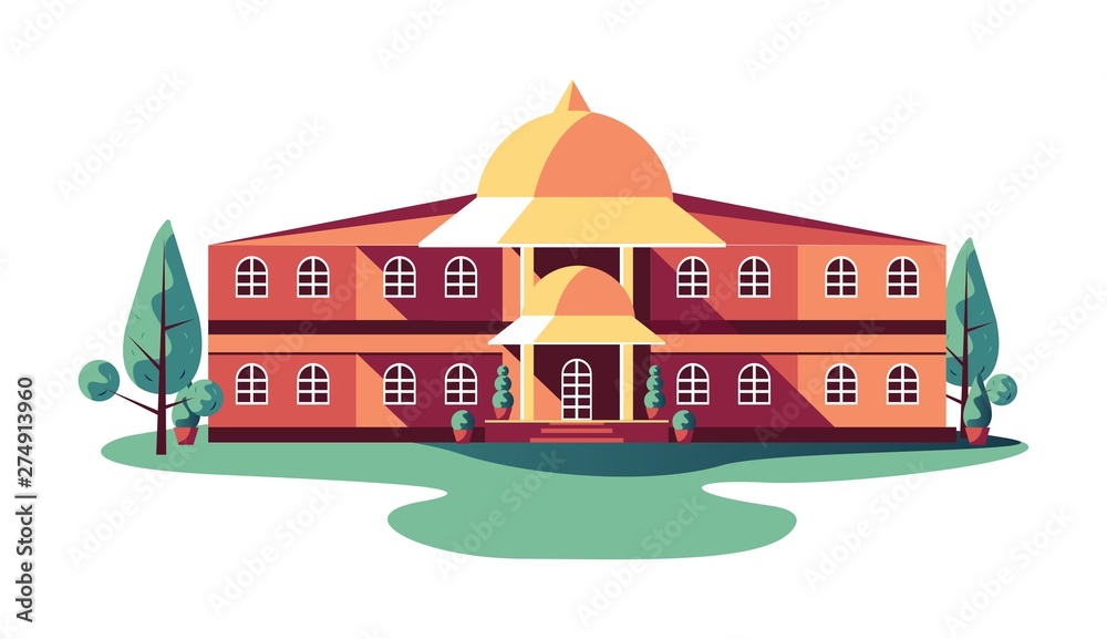 classic institution building structure isolated