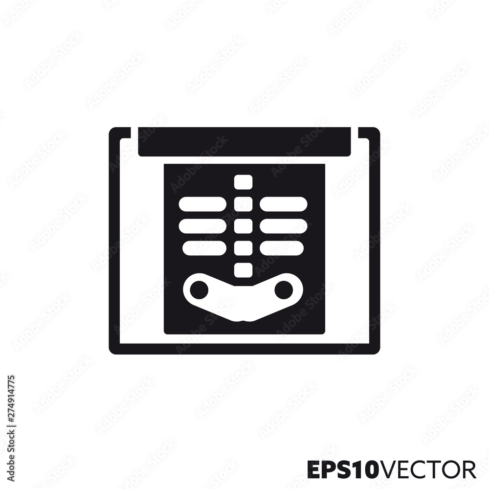 X-Ray image on lightbox vector glyph icon X-Ray image on lightbox vector glyph icon