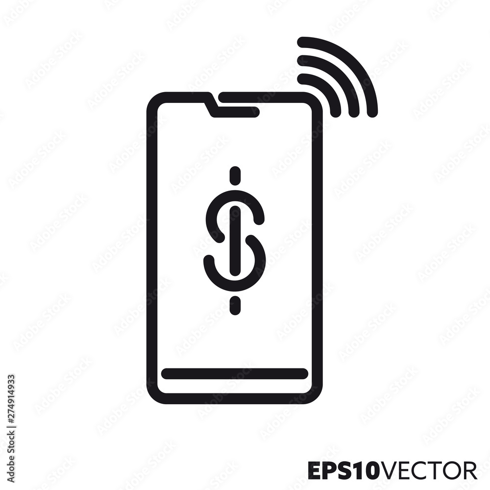 Mobile payment vector line icon Mobile payment vector line icon