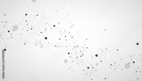 Template for science and technology presentation. Plexus style background.