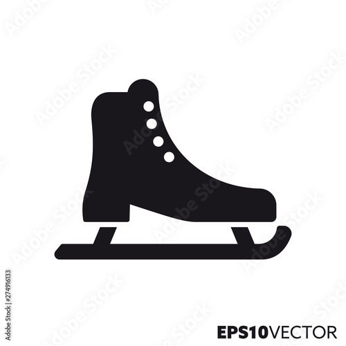 Ice skating shoe vector glyph icon