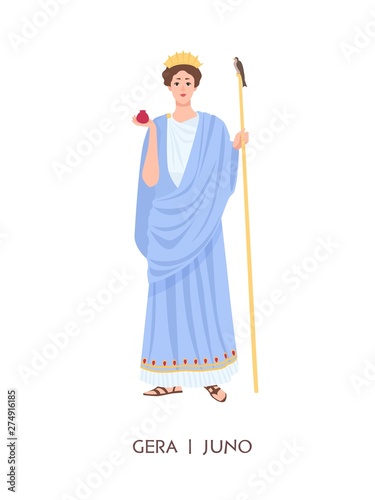 Hera or Juno - goddess of women, marriage, family and childbirth in ancient Greek and Roman religion or mythology