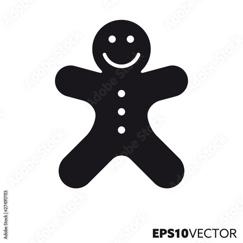 Gingerbread man vector glyph icon