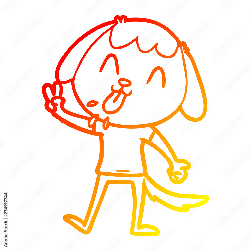warm gradient line drawing cute cartoon dog warm gradient line drawing cute cartoon dog