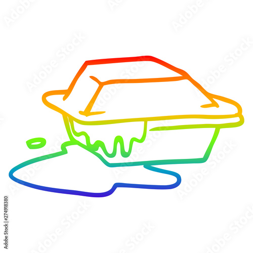 rainbow gradient line drawing cartoon food take out