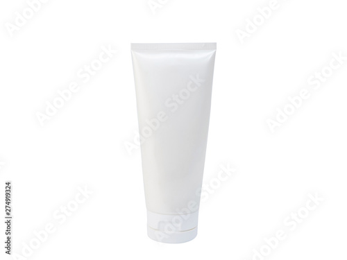tube of cosmetic cream or gel grayscale white clean