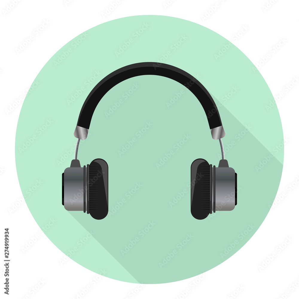 flat icon of modern tech wireless headphone flat icon of modern tech wireless headphone