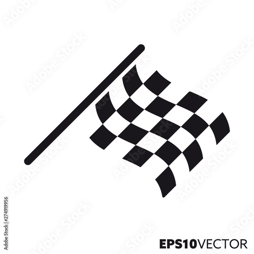 Racing finish flag vector glyph icon