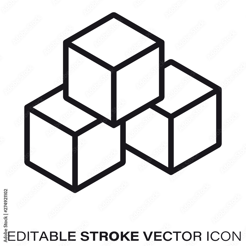 Building blocks vector line icon Building blocks vector line icon