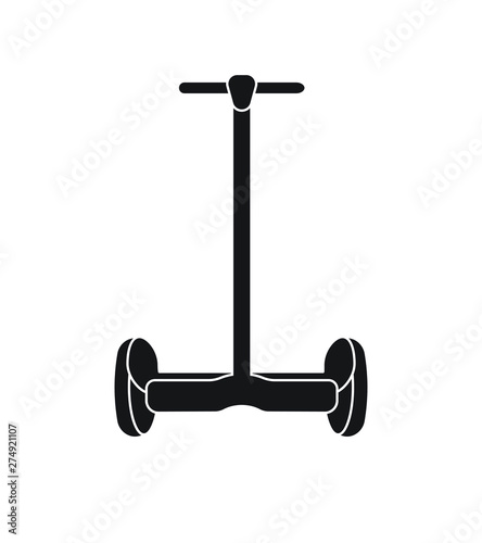 Vector flat cartoon icon logo of hoverboard gyroscooter hover board gyro scooter isolated on white background 