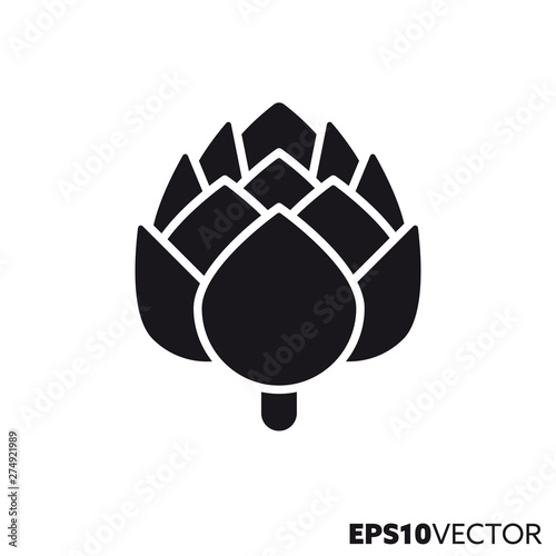 Artichoke flower vector glyph icon