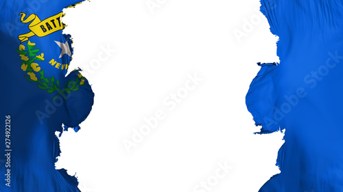 Blasted Nevada state flag, against white background, 3d rendering photo
