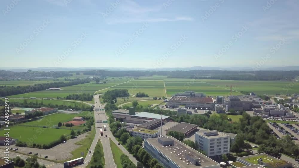 4K Aerial View Oensingen Switzerland Highway Intersection 4K Aerial View Oensingen Switzerland Highway Intersection