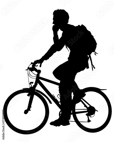 Sport people whit bike on white background