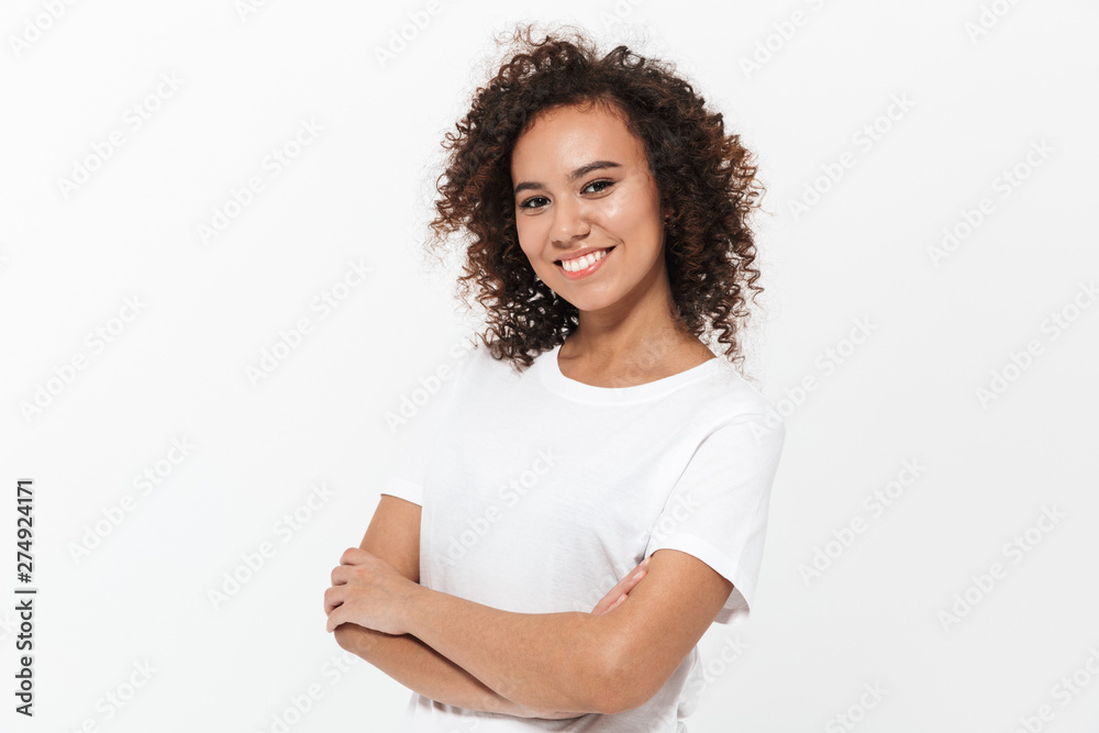 Portrait of a pretty cheerful casual african girl Portrait of a pretty cheerful casual african girl