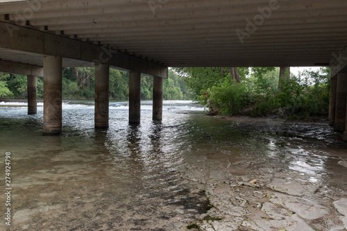 Under bridge in the river