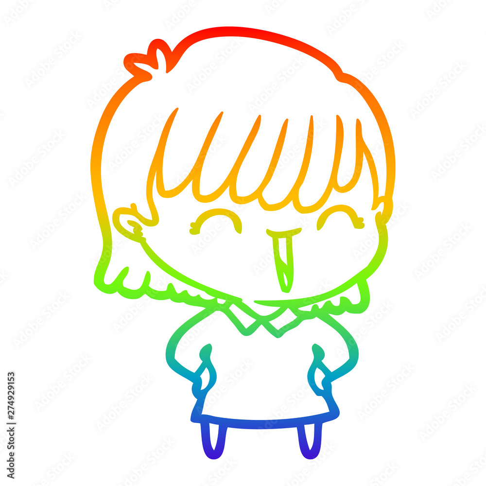 rainbow gradient line drawing cartoon woman rainbow gradient line drawing cartoon woman