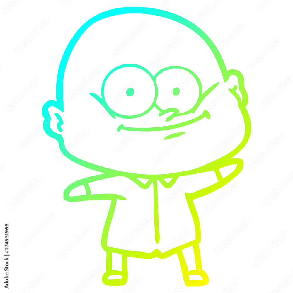 cold gradient line drawing cartoon bald man staring cold gradient line drawing cartoon bald man staring