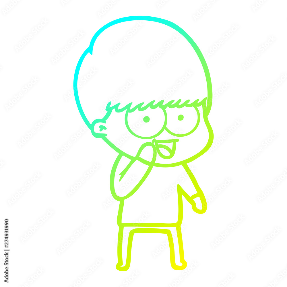 cold gradient line drawing happy cartoon boy cold gradient line drawing happy cartoon boy