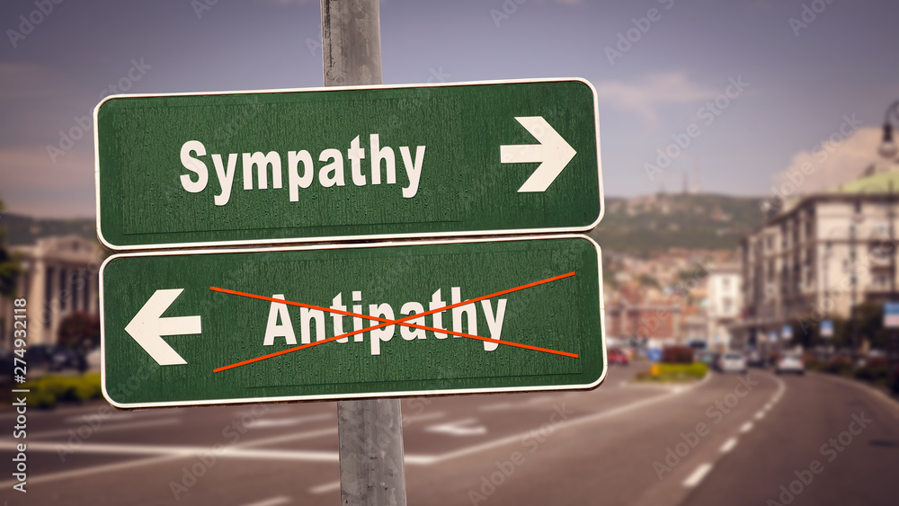 Street Sign to Sympathy versus Antipathy