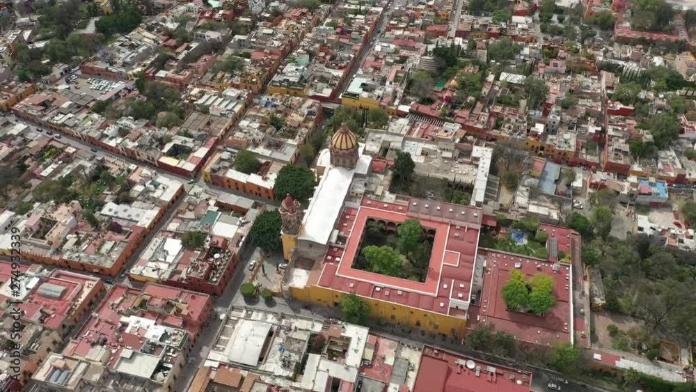 Aerial Drone View over the colorful rooftops of San Miguel Allende, Guanajuato, Mexico Aerial Drone View over the colorful rooftops of San Miguel Allende, Guanajuato, Mexico