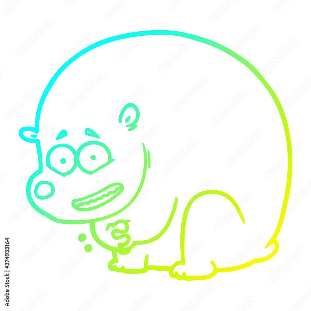 cold gradient line drawing cartoon bear cold gradient line drawing cartoon bear